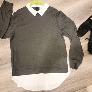 Unbranded gray 2X faux layered sweater